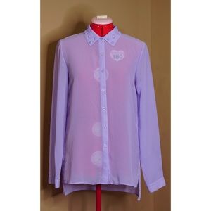 Lavender Studded Collar Shirt